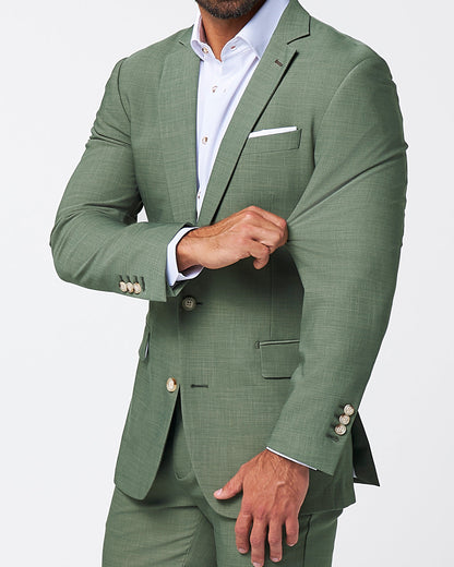 State & Liberty - Athletic Fit Stretch Suit - Heathered Forest Green