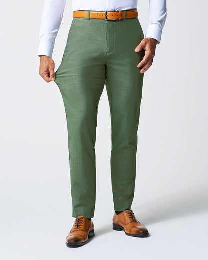 State & Liberty - Athletic Fit Stretch Suit - Heathered Forest Green