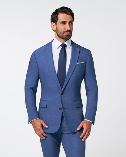 State & Liberty - Athletic Fit Stretch Suit - Heathered Blue