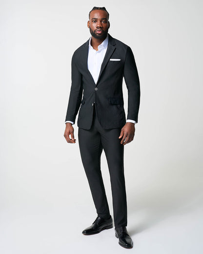 State & Liberty - Athletic Fit Stretch Suit - Black Seersucker
