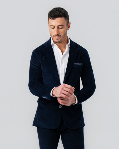 State & Liberty - Unstructured Corduroy Suit - Dark Navy
