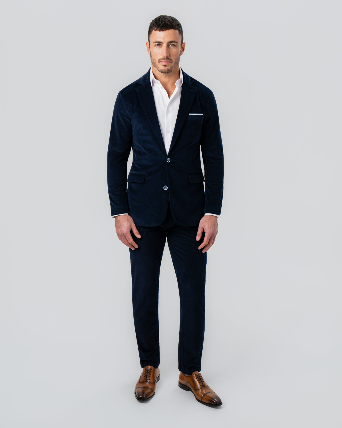 State & Liberty - Unstructured Corduroy Suit - Dark Navy
