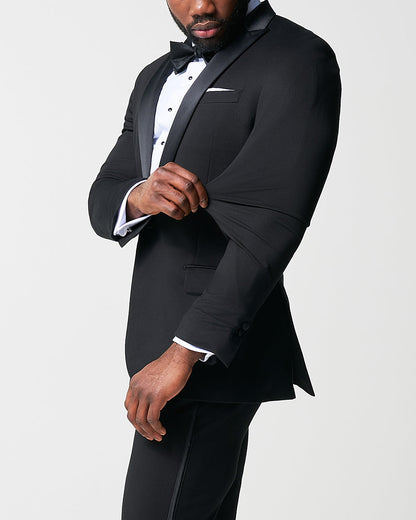 State & Liberty - Athletic Fit Stretch Tuxedo - Black with Peak Lapel