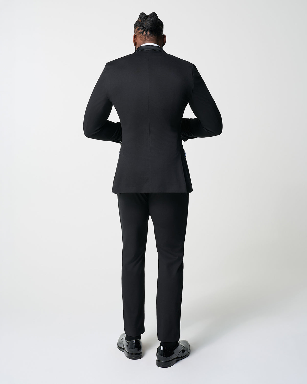 State & Liberty - Athletic Fit Stretch Tuxedo - Black with Peak Lapel