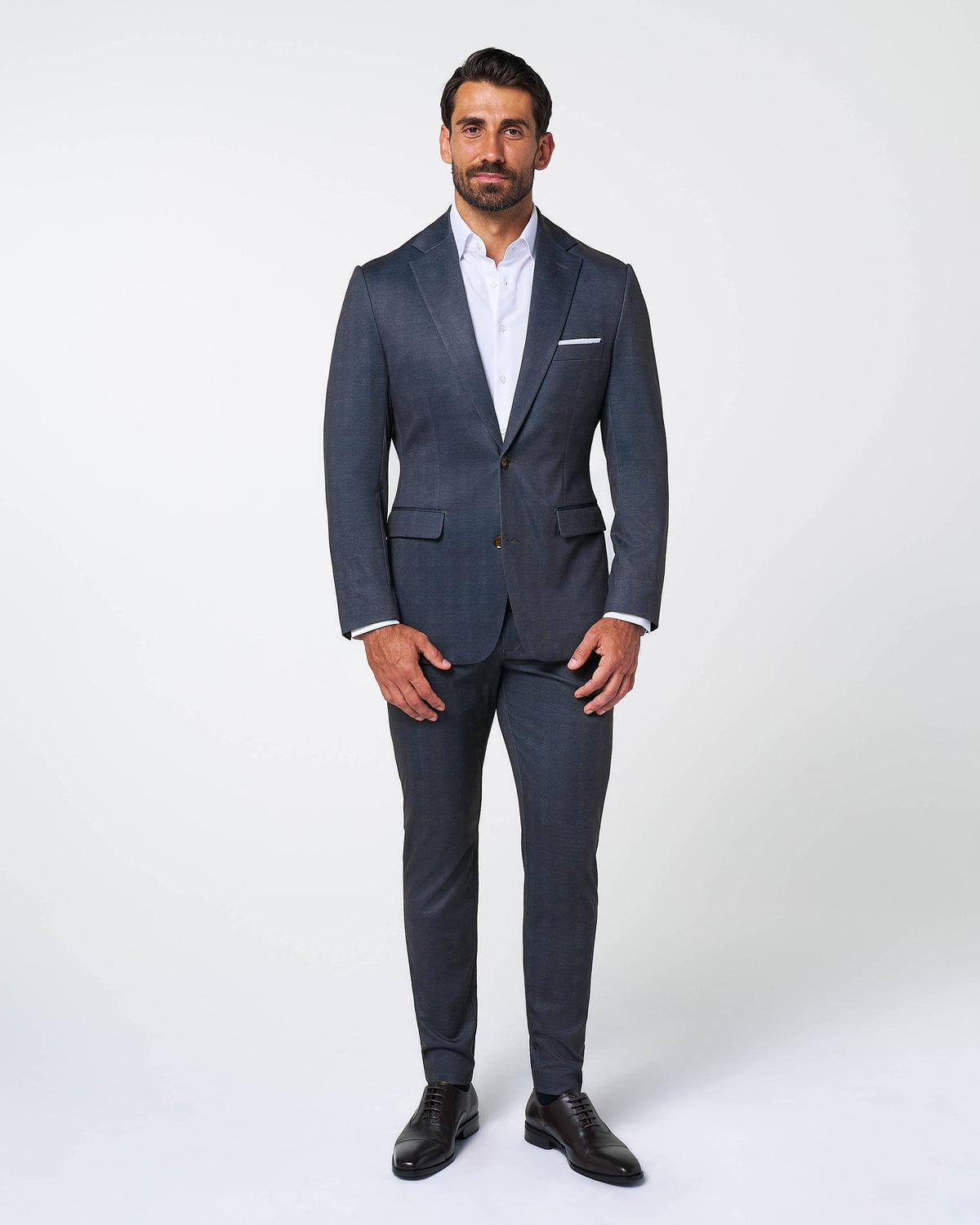 State & Liberty - Athletic Fit Stretch Suit - Midnight Navy Plaid