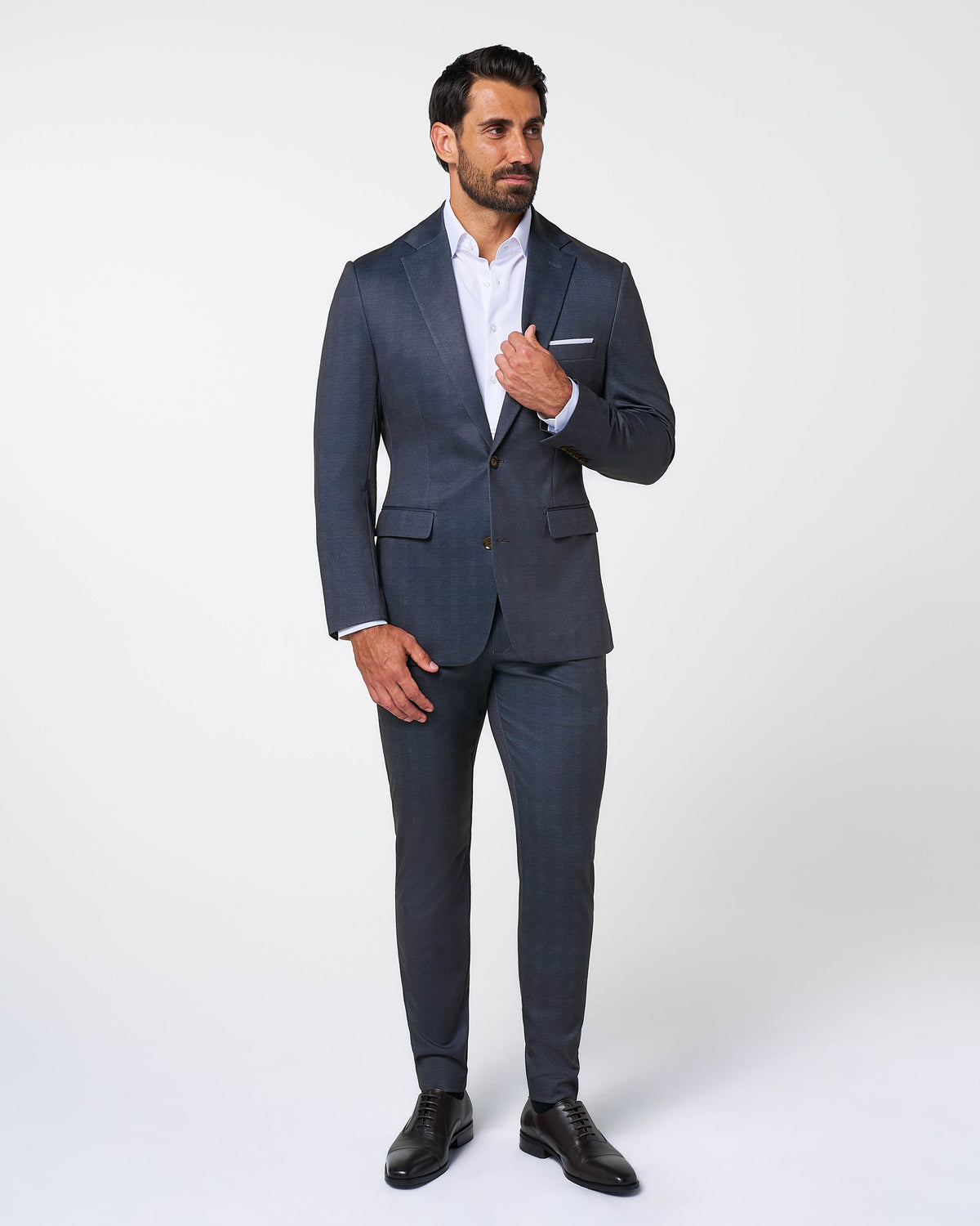 State & Liberty - Athletic Fit Stretch Suit - Midnight Navy Plaid