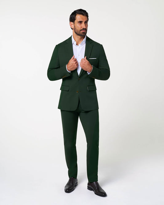 State & Liberty - Athletic Fit Stretch Suit - Solid Hunter Green