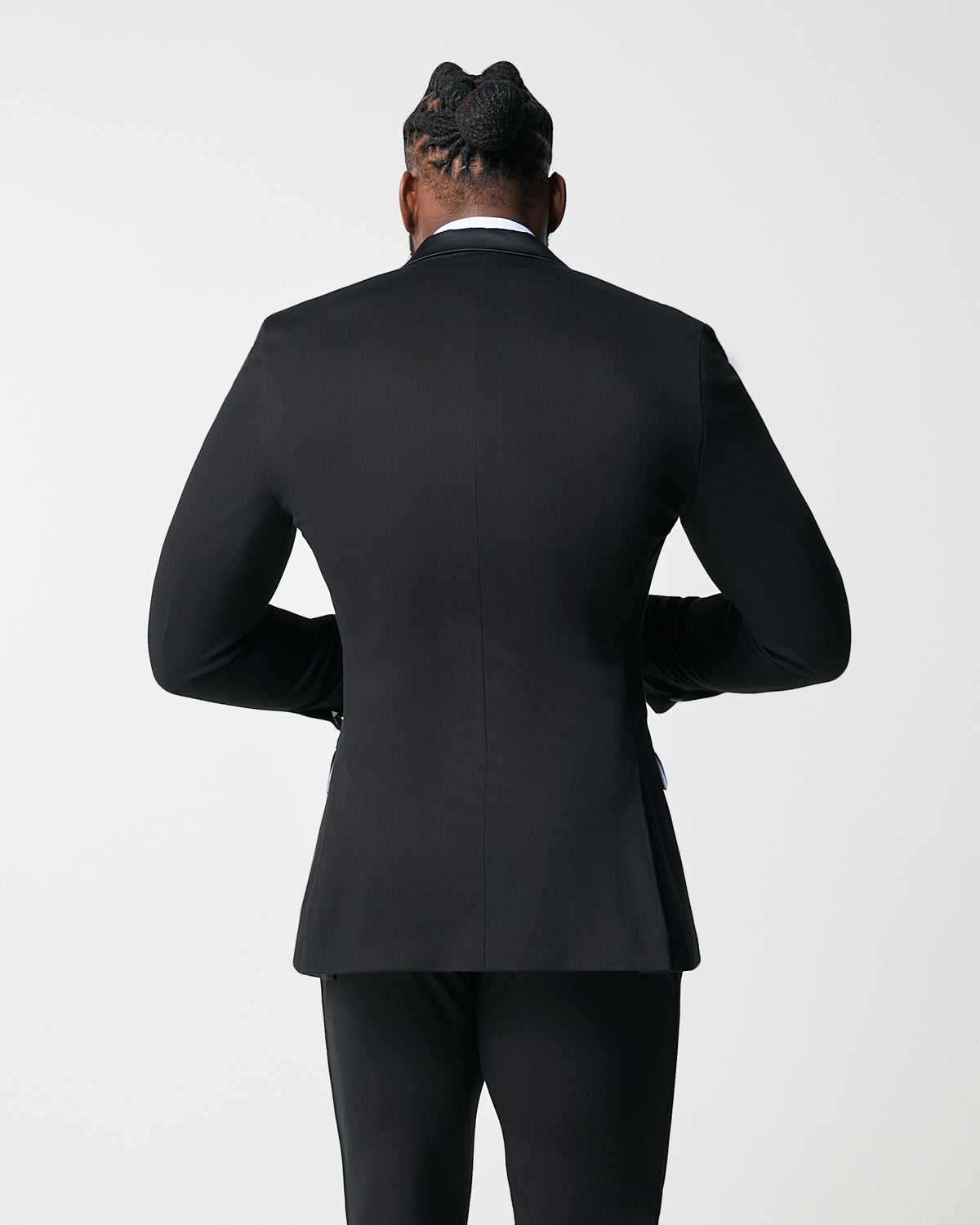 State & Liberty - Athletic Fit Stretch Tuxedo Jacket - Black with Peak Lapel