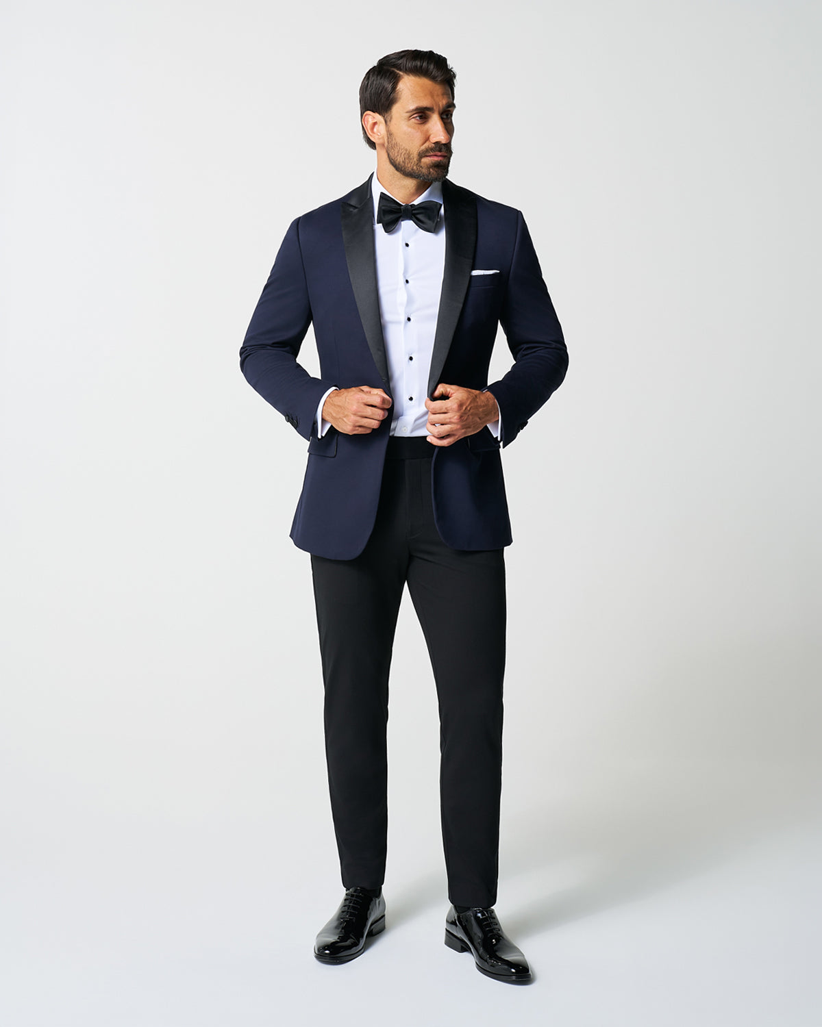 State & Liberty - Athletic Fit Stretch Tuxedo Jacket - Navy with Peak Lapel
