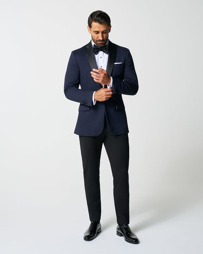 State & Liberty - Athletic Fit Stretch Tuxedo Jacket - Navy with Peak Lapel