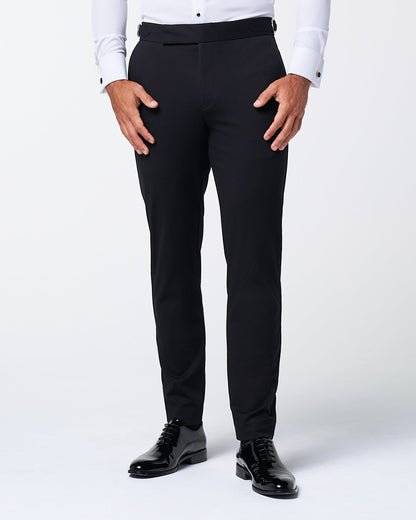 State & Liberty - Athletic Fit Stretch Flat Front Tuxedo Pants - Black