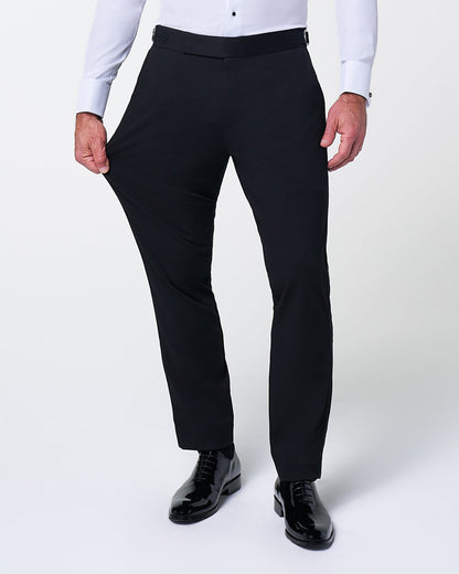 State & Liberty - Athletic Fit Stretch Flat Front Tuxedo Pants - Black