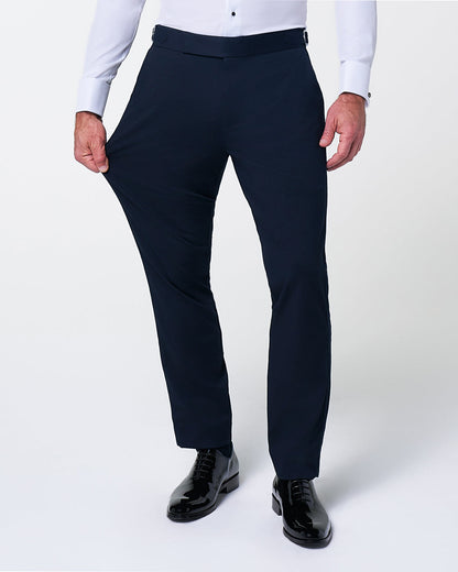 State & Liberty - Athletic Fit Stretch Flat Front Tuxedo Pants - Navy