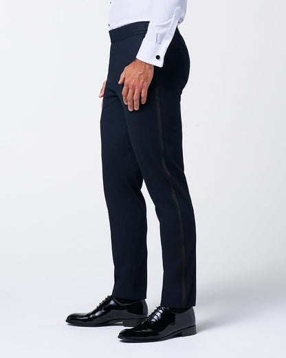 State & Liberty - Athletic Fit Stretch Flat Front Tuxedo Pants - Navy