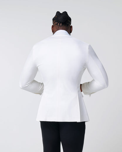 State & Liberty - Athletic Fit Stretch Tuxedo Jacket - Solid Cream with White Shawl Lape