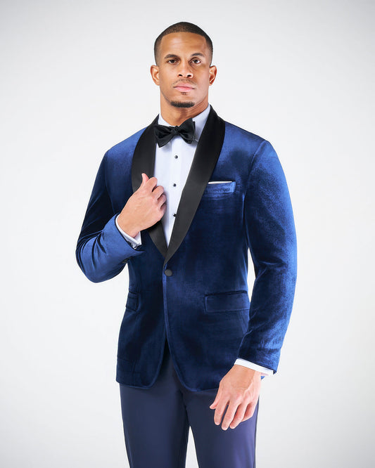 State & Liberty - Athletic Fit Stretch Tuxedo Jacket - Blue Velvet