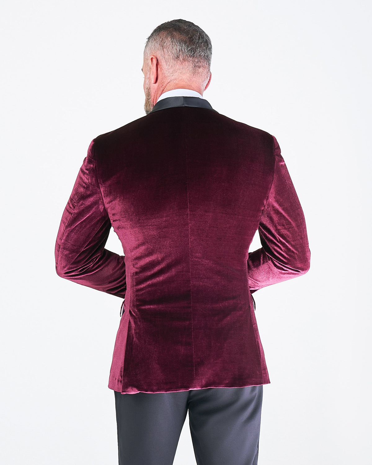 State & Liberty - Athletic Fit Stretch Tuxedo Jacket - Maroon Velvet
