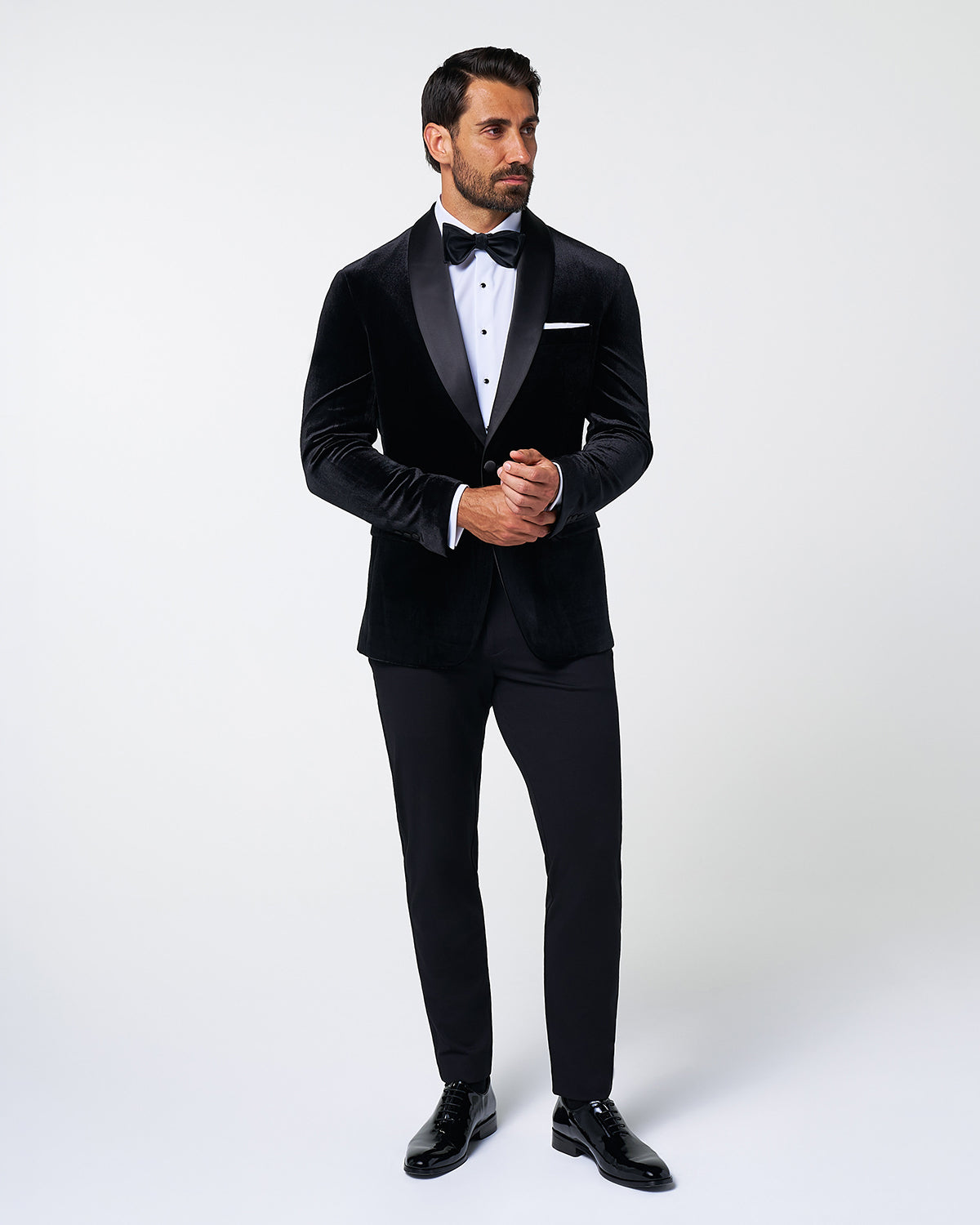 State & Liberty - Athletic Fit Stretch Tuxedo Jacket - Black Velvet