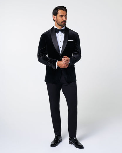 State & Liberty - Athletic Fit Stretch Tuxedo Jacket - Black Velvet