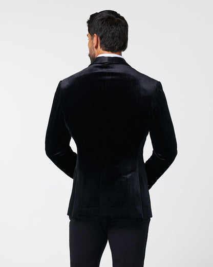 State & Liberty - Athletic Fit Stretch Tuxedo Jacket - Black Velvet