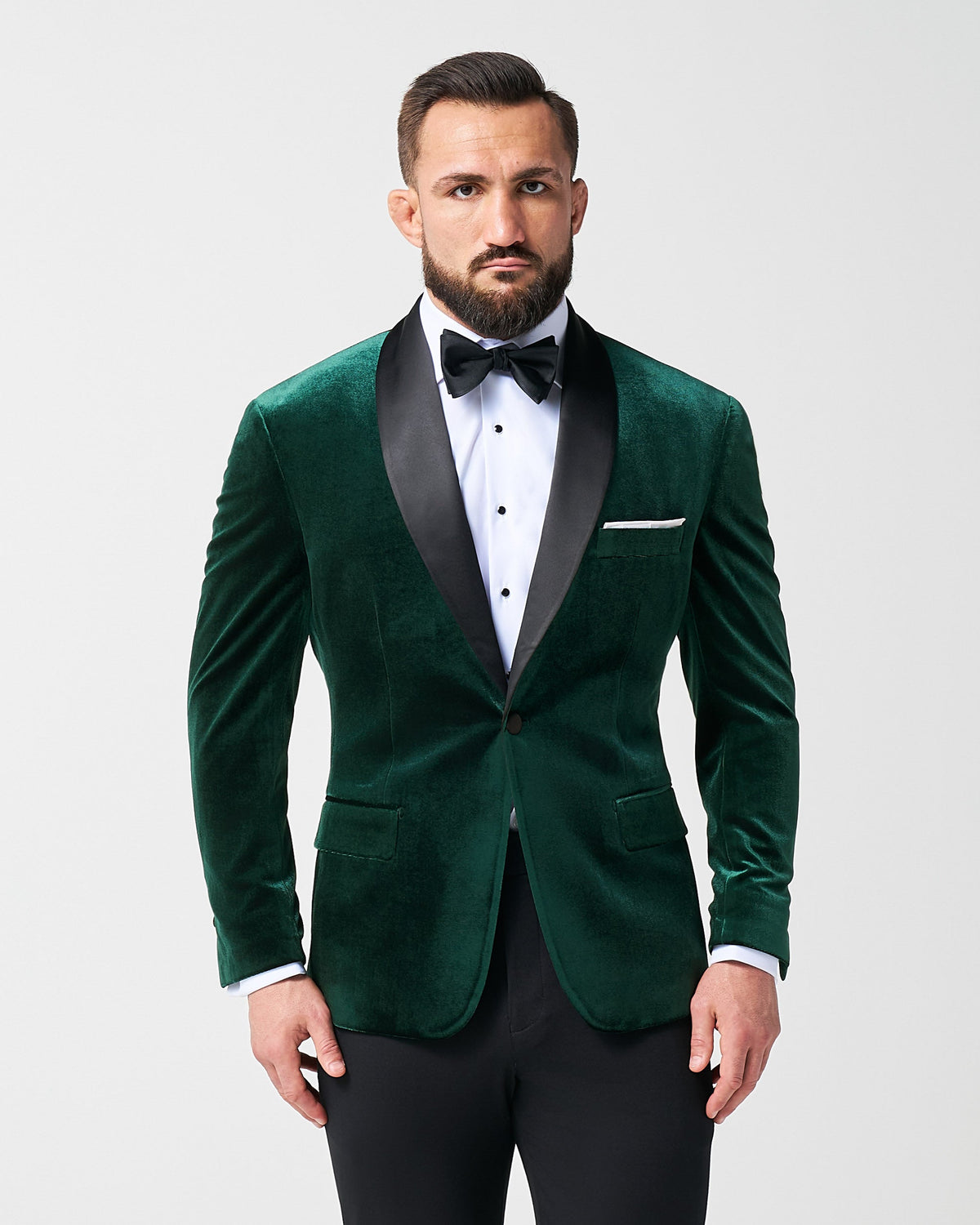 State & Liberty - Athletic Fit Stretch Tuxedo Jacket - Green Velvet