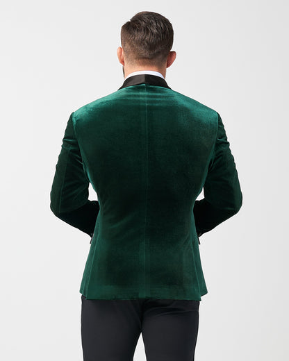 State & Liberty - Athletic Fit Stretch Tuxedo Jacket - Green Velvet