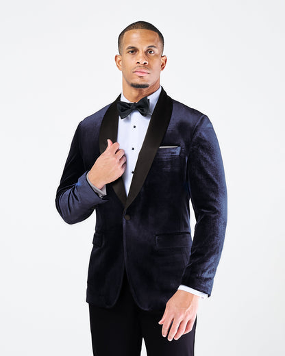 State & Liberty - Athletic Fit Stretch Tuxedo Jacket - Navy Velvet
