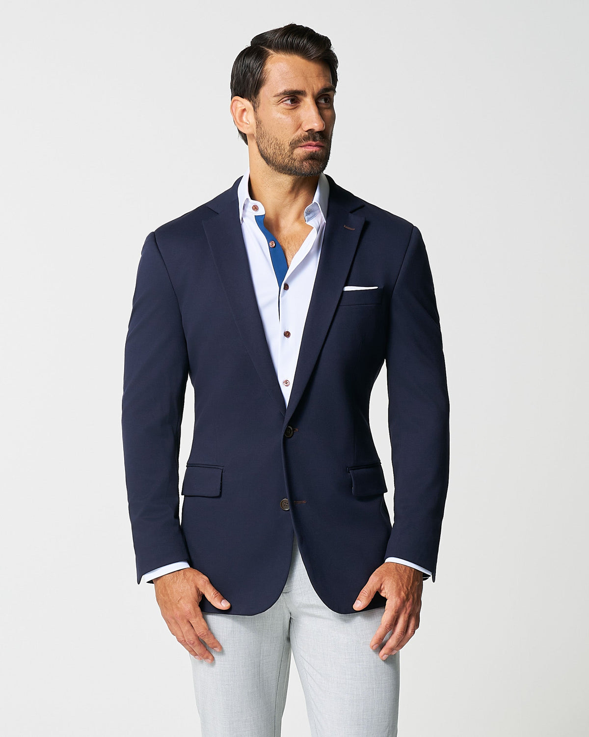 State & Liberty - Athletic Fit Stretch Blazer - Navy