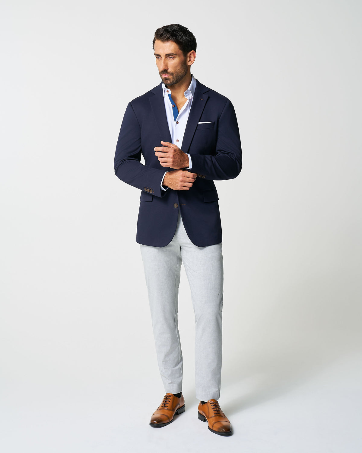 State & Liberty - Athletic Fit Stretch Blazer - Navy