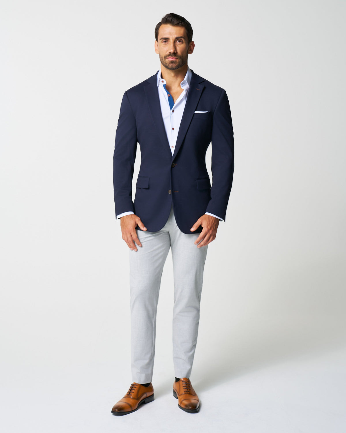 State & Liberty - Athletic Fit Stretch Blazer - Navy