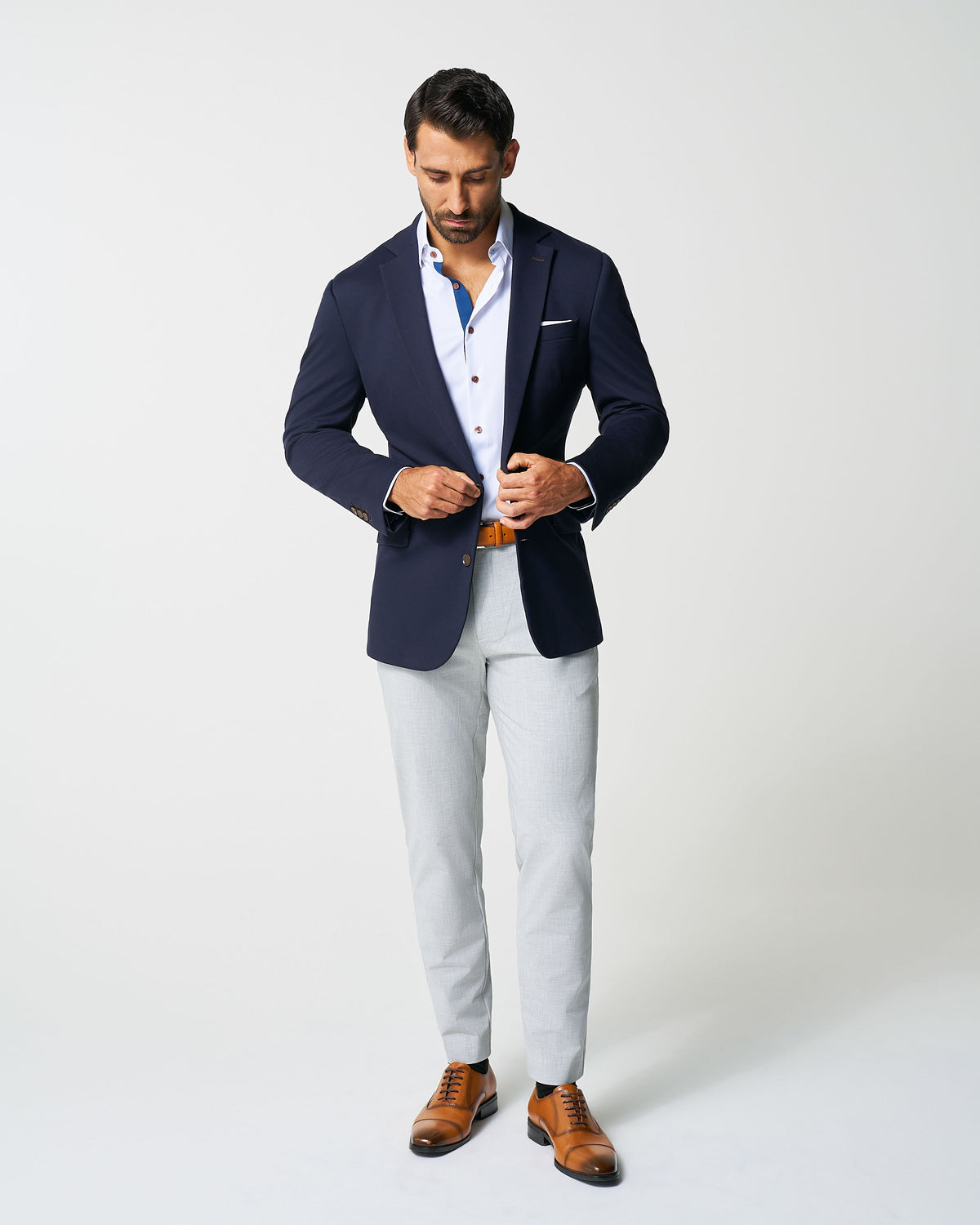 State & Liberty - Athletic Fit Stretch Blazer - Navy