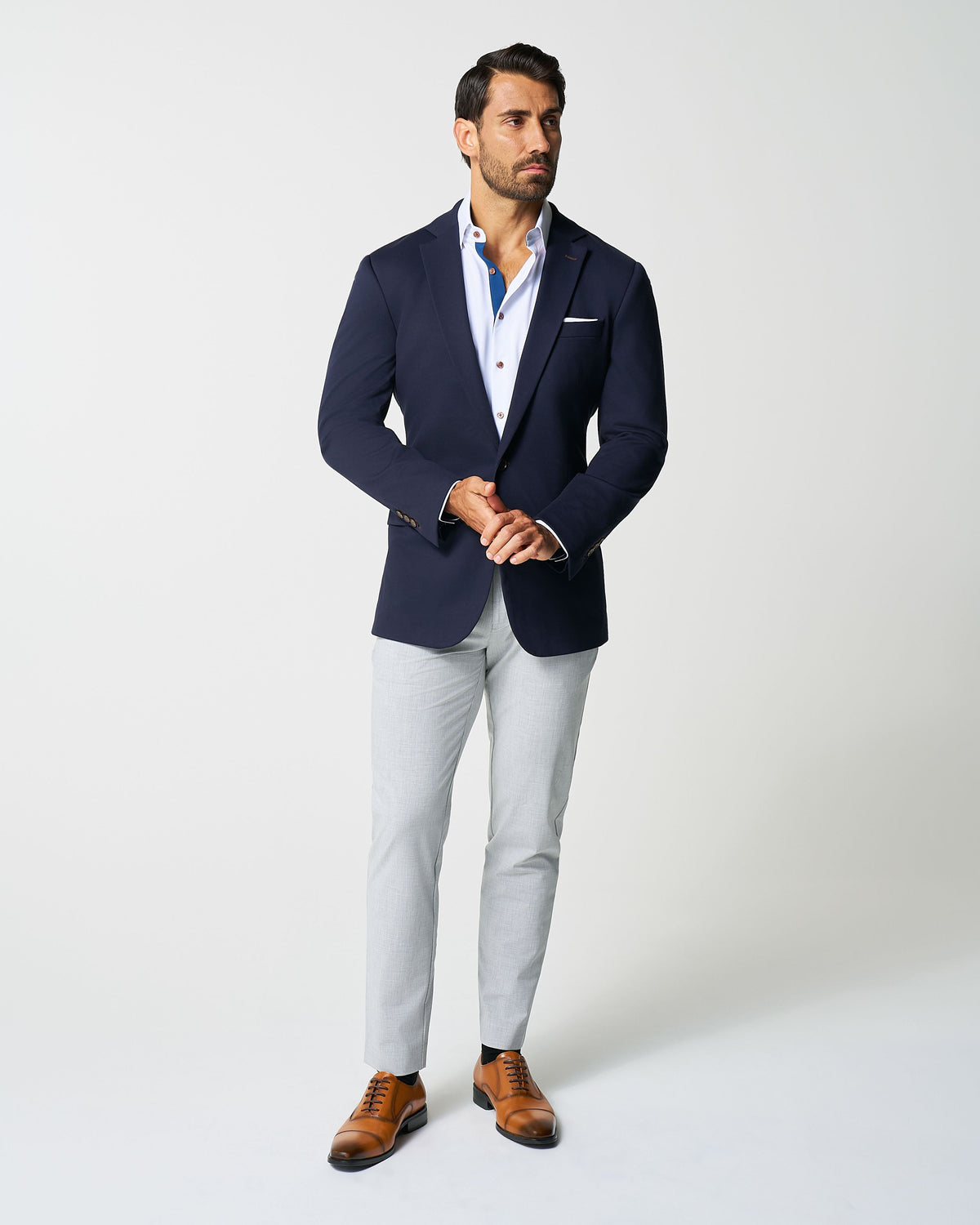 State & Liberty - Athletic Fit Stretch Blazer - Navy