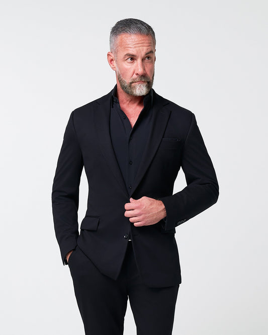 State & Liberty - Athletic Fit Stretch Blazer - Black