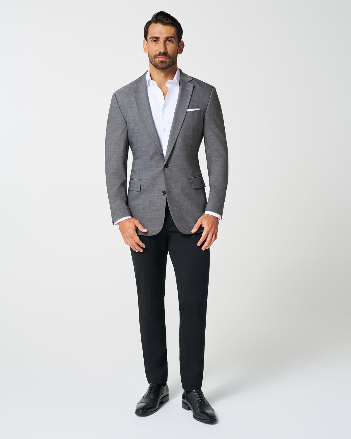 State & Liberty - Athletic Fit Stretch Blazer - Heathered Grey