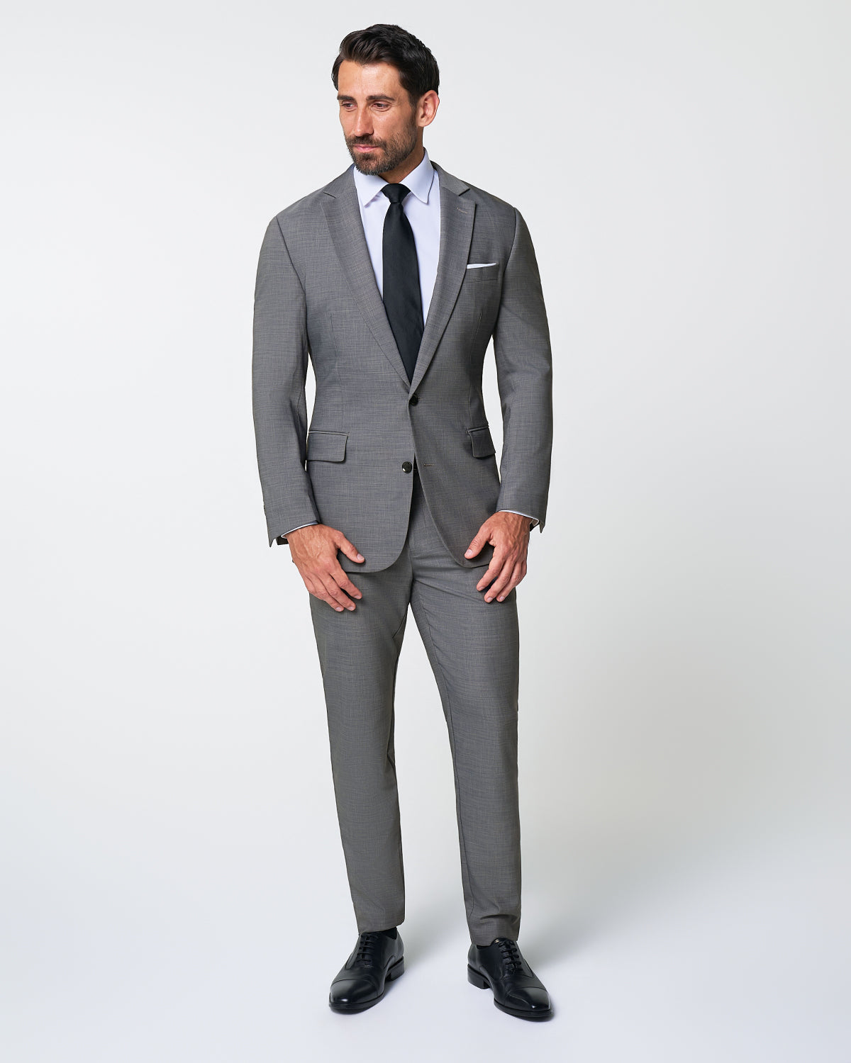 State & Liberty - Athletic Fit Stretch Blazer - Heathered Grey