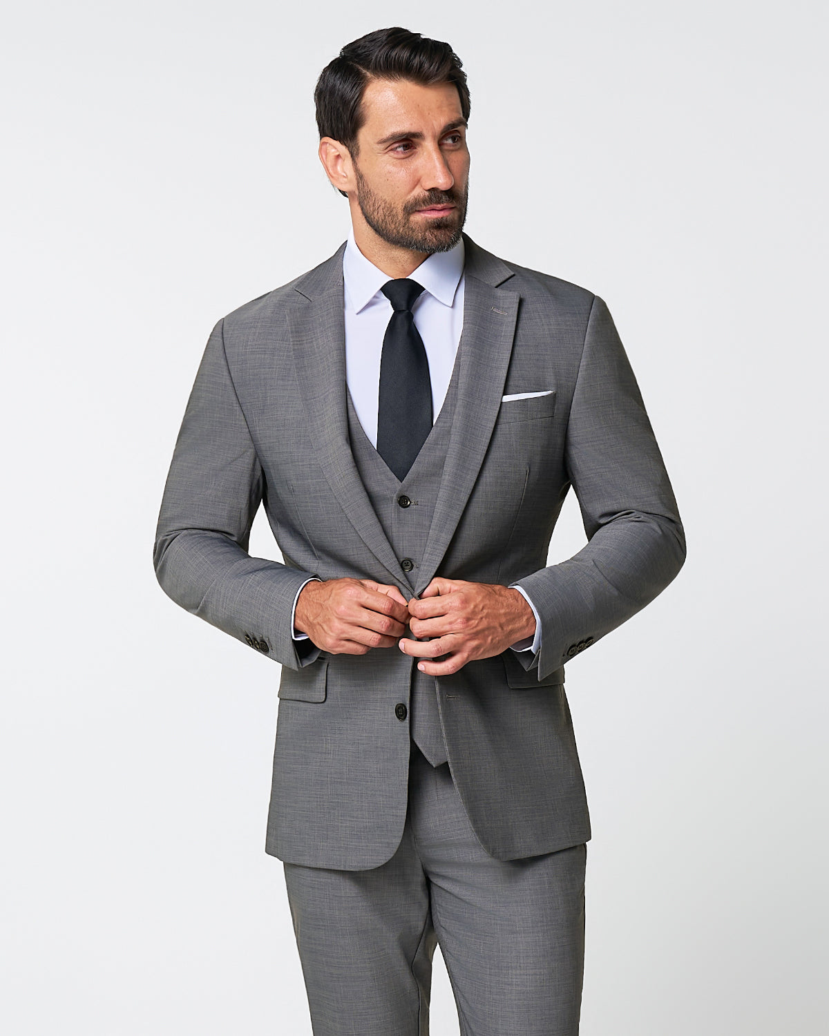 State & Liberty - Athletic Fit Stretch Blazer - Heathered Grey
