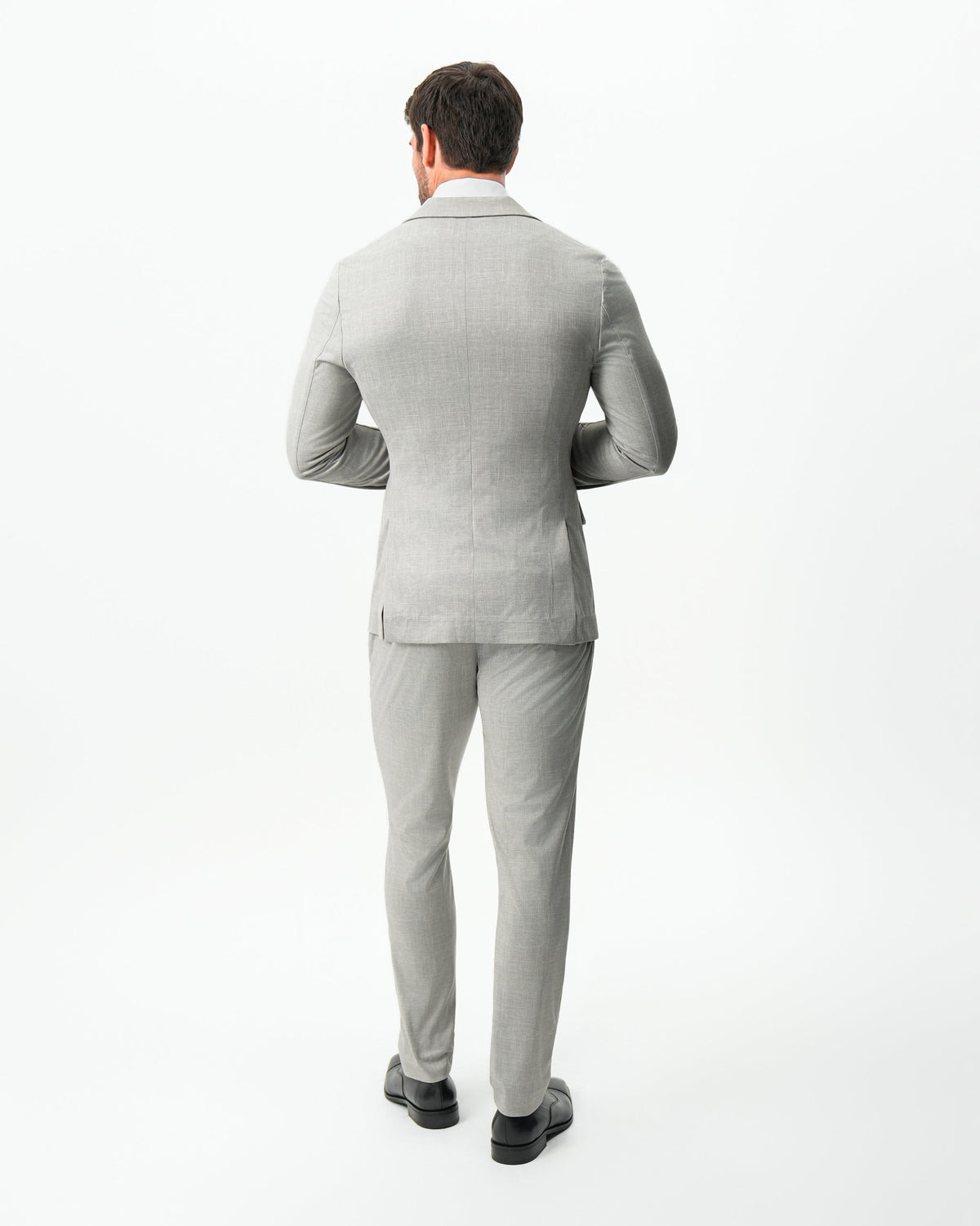 State & Liberty - Athletic Fit Stretch Blazer - Unstructured Stone Crosshatch