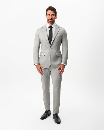 State & Liberty - Athletic Fit Stretch Blazer - Unstructured Stone Crosshatch