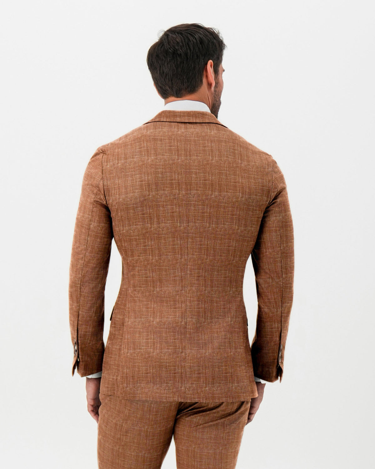 State & Liberty - Athletic Fit Stretch Blazer - Unstructured Light Brown Crosshatch