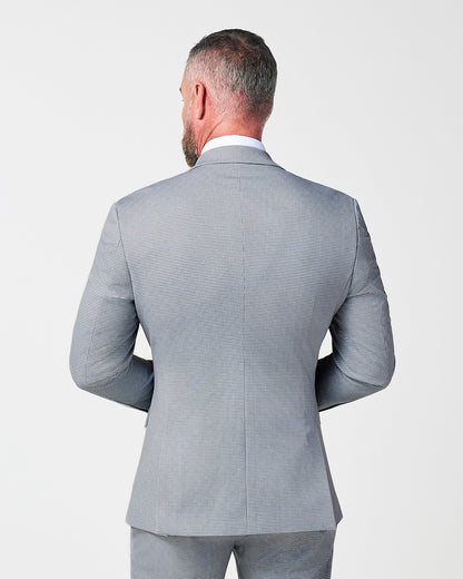 State & Liberty - Athletic Fit Stretch Blazer - Slate Grey Houndstooth