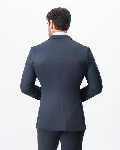 State & Liberty - Athletic Fit Stretch Blazer - Navy & Black Mini Houndstooth