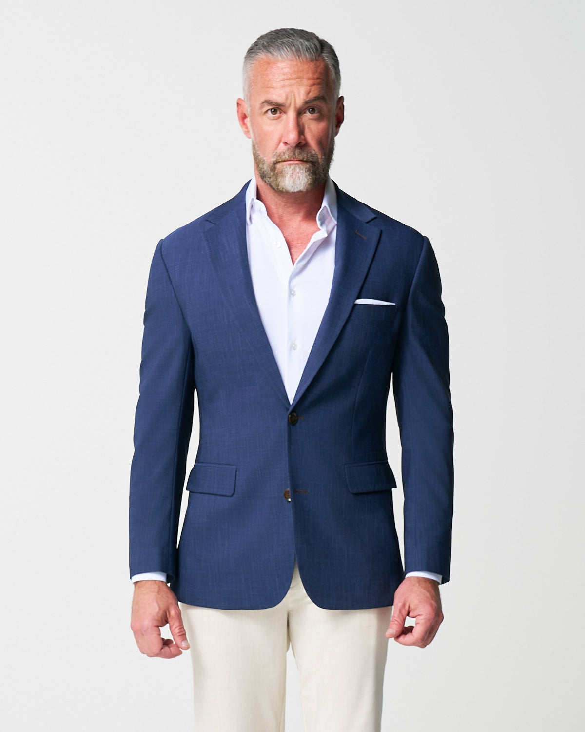 State & Liberty - Athletic Fit Stretch Blazer - Heathered Navy