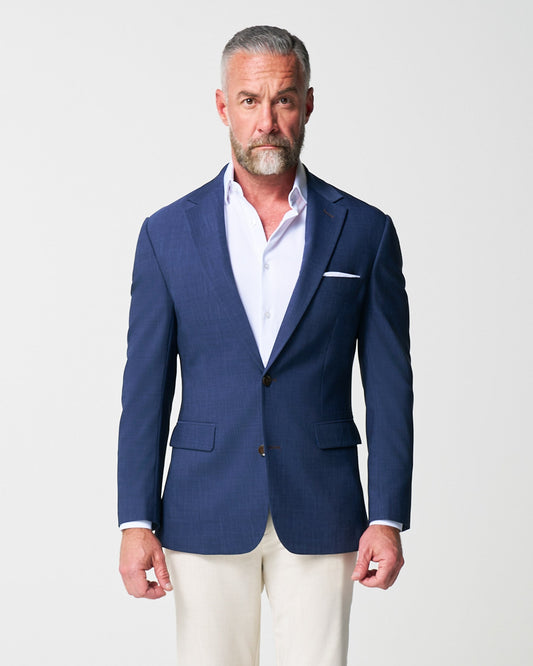 State & Liberty - Athletic Fit Stretch Blazer - Heathered Navy