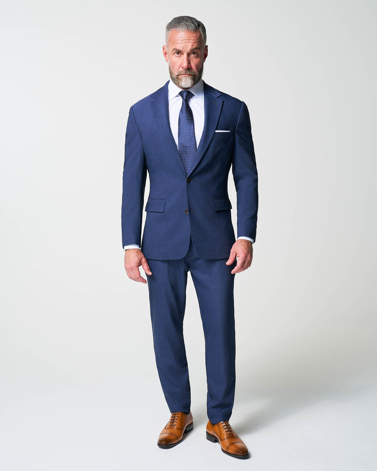 State & Liberty - Athletic Fit Stretch Blazer - Heathered Navy