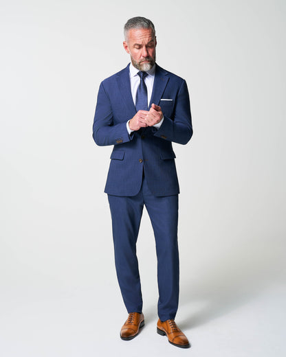 State & Liberty - Athletic Fit Stretch Blazer - Heathered Navy