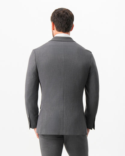 State & Liberty - Athletic Fit Stretch Blazer - Dark Grey Crosshatch