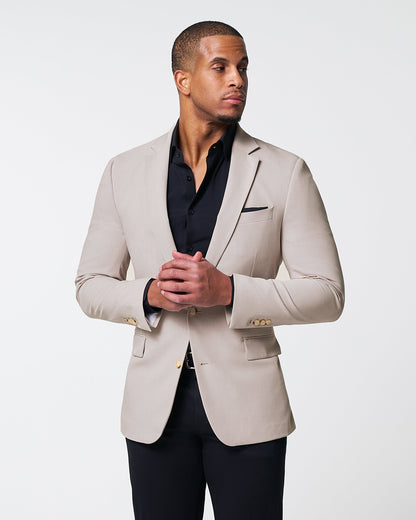 State & Liberty - Athletic Fit Stretch Blazer - Heathered Stone