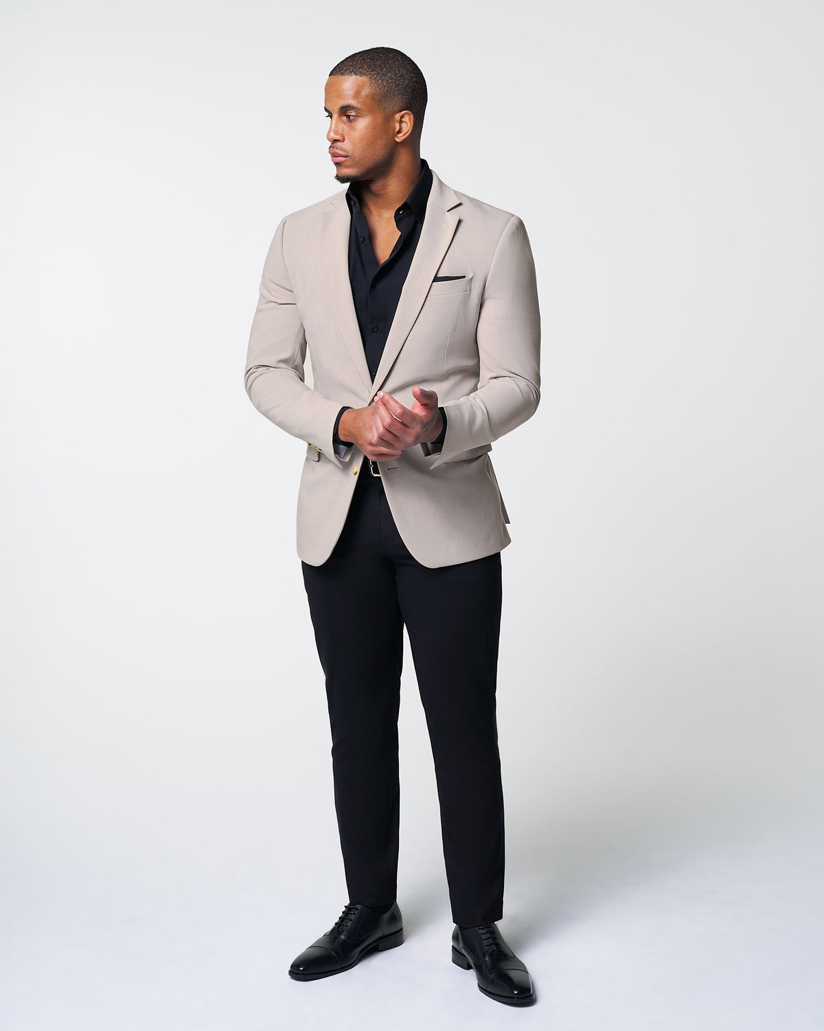 State & Liberty - Athletic Fit Stretch Blazer - Heathered Stone