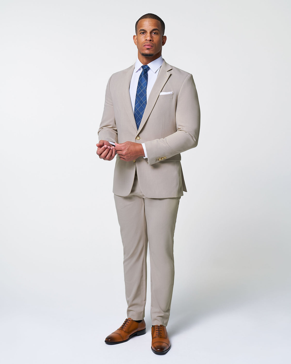 State & Liberty - Athletic Fit Stretch Blazer - Heathered Stone