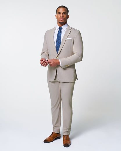 State & Liberty - Athletic Fit Stretch Blazer - Heathered Stone